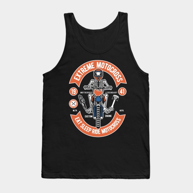 Eat Sleep Ride Motocross - Extreme Motocross Tank Top by Wheezing Clothes